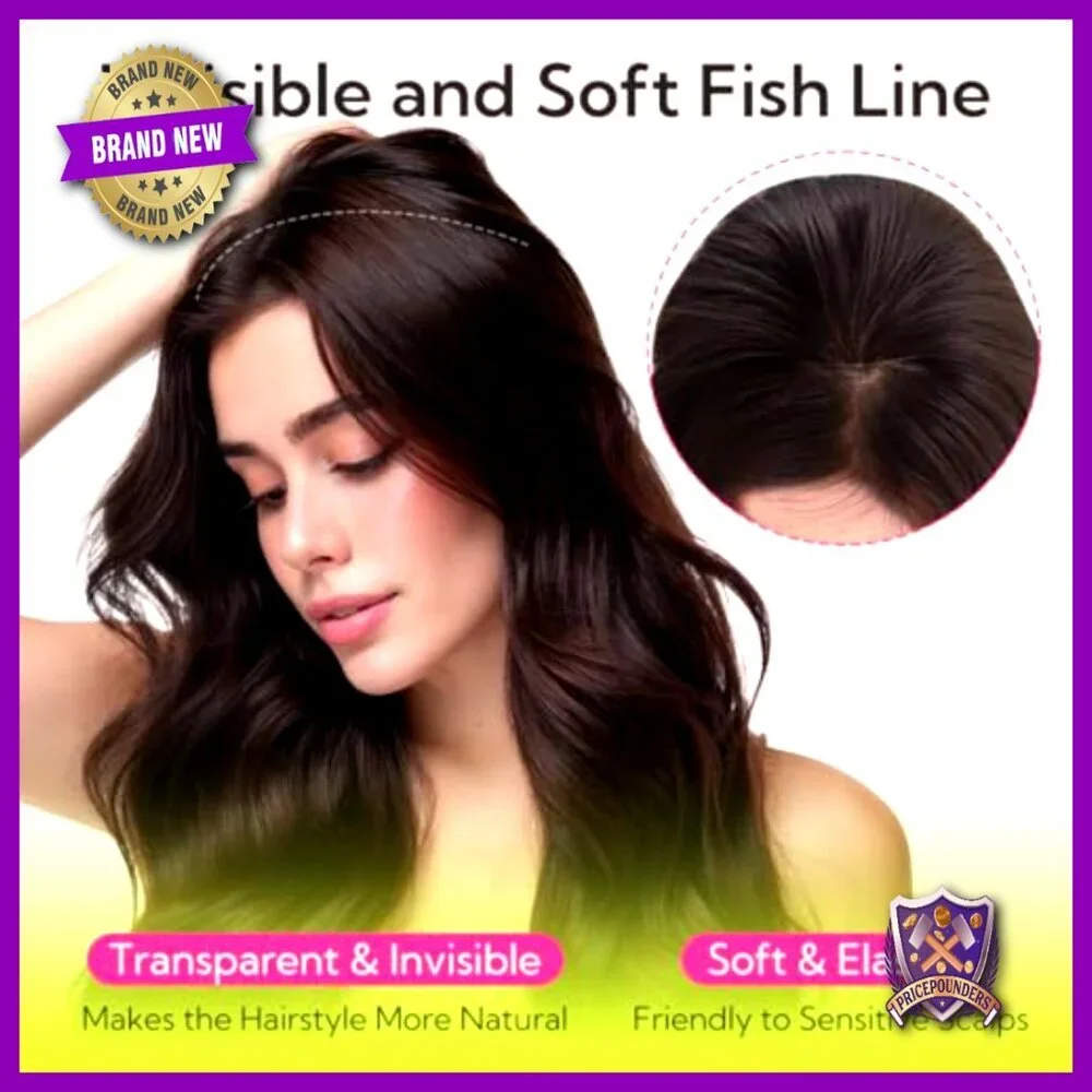 18 Inch Straight Human Hair Extensions, Adjustable Wire Clip, Reusable